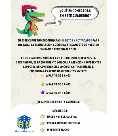 CUADERNO DE ESTIMULACIÓN COGNITIVA ¿JUEGAS CONMIGO? +4 AÑOS - Maria Salud Segura Palacios Books