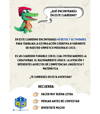 CUADERNO DE ESTIMULACIÓN COGNITIVA. ¿JUEGAS CONMIGO? +6 AÑOS - Juan Carlos Ruiz Books