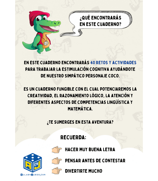 CUADERNO DE ESTIMULACIÓN COGNITIVA. ¿JUEGAS CONMIGO? +6 AÑOS - Juan Carlos Ruiz Books