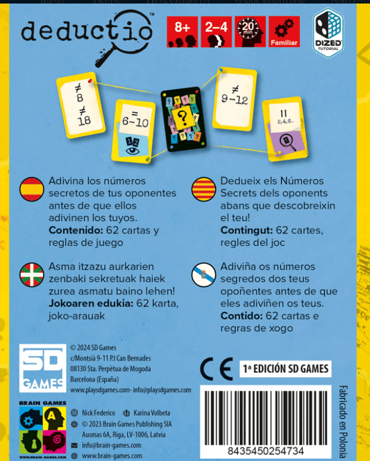 Deductio - Juego de mesa - SD GAMES - Desde 8 años