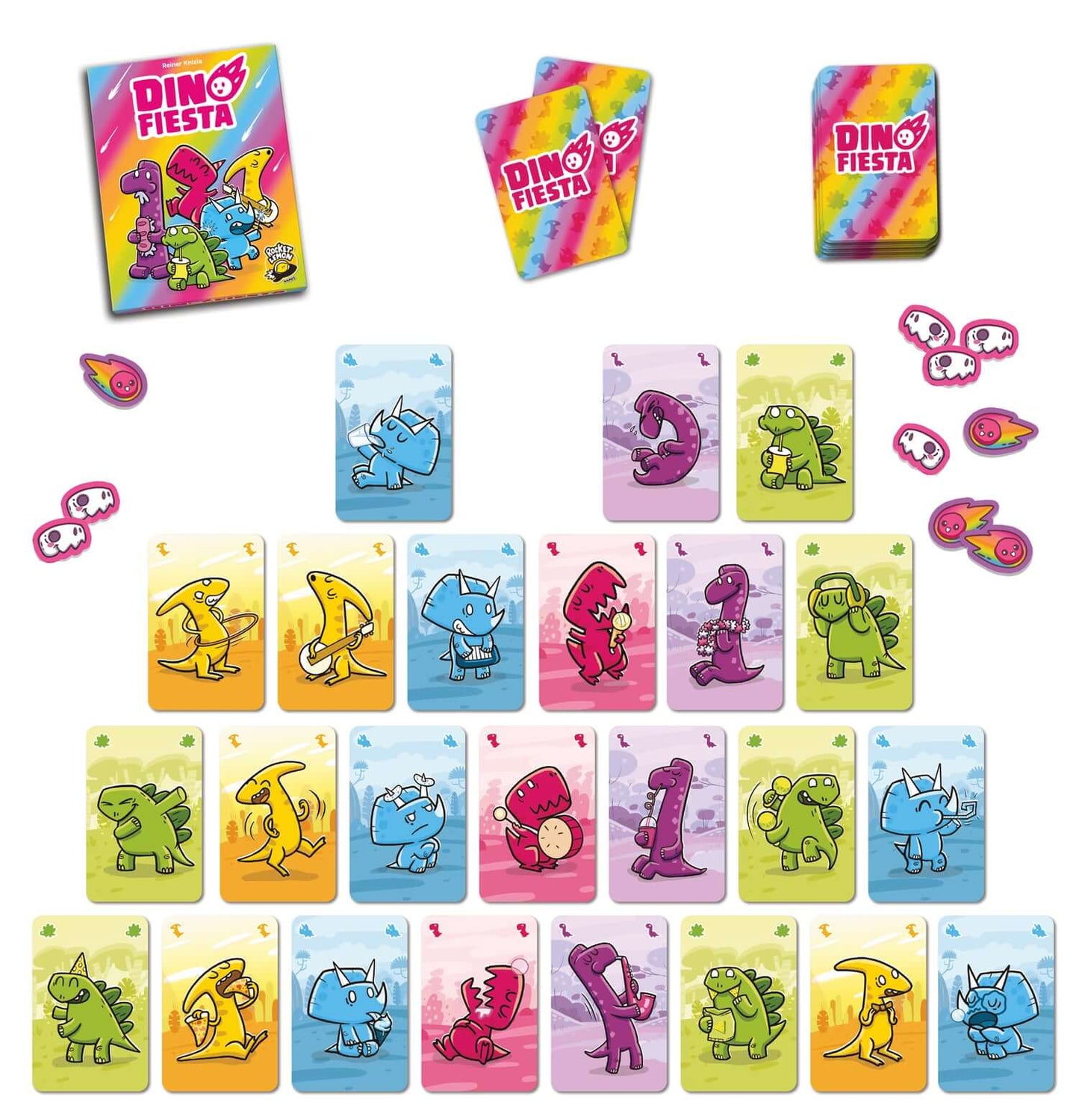 Dino Fiesta - Juego de mesa - ROCKET LEMON -  Desde 8 años