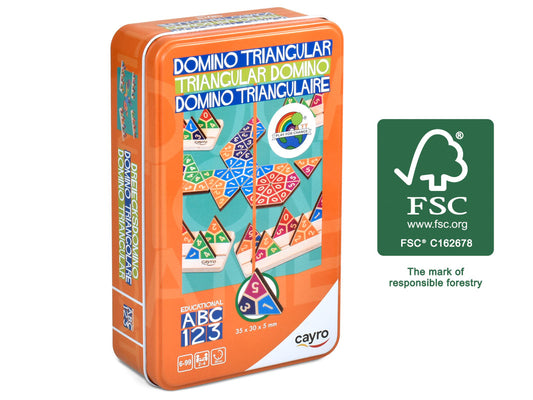 Domino triangular Caja Metalica - Juego de mesa - Cayro - 2-4 jugadores - 6+ años - Duración variable