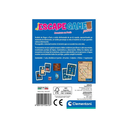 ESCAPE GAME - AVENTURA EN PARÍS (CASTELLANO) - Juego de mesa -Clementoni - Desde 8 años
