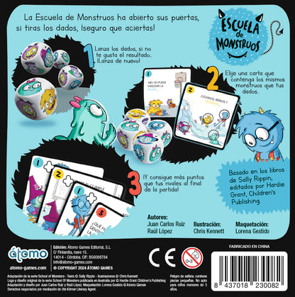 Escuela de Monstruos – Dados, rimas y monstruos para primeros lectores
5+ años · 2-4 jugadores · Átomo Game