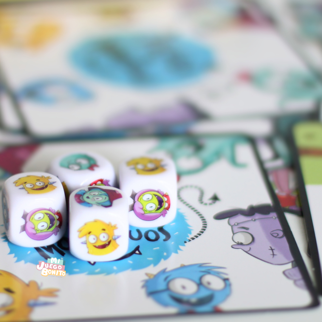 Escuela de Monstruos – Dados, rimas y monstruos para primeros lectores
5+ años · 2-4 jugadores · Átomo Game