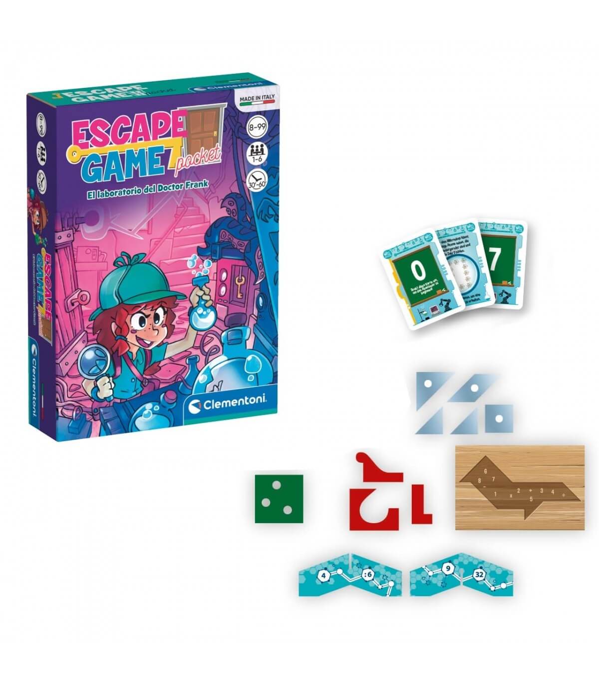 ESCAPE GAME - EL LABORATORIO DEL DOCTOR FRANK (CASTELLANO) - Juego de mesa -Clementoni - Desde 8 años Board Games