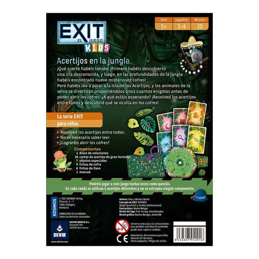 Exit Kids Acertijos en la Jungla - Juego de mesa - Devir - Desde 5 años Board Games
