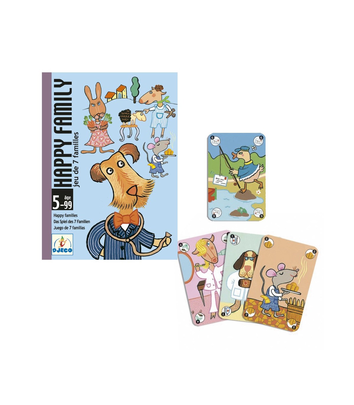 Happy Family – Pregunta, reúne y completa familias · 5+ · 2-5 jugadores · Djeco