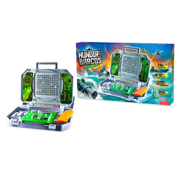 Hundir los Barcos Electrónico Maletín Falomir - Con voz, luz y sonidos - 1 a 2 jugadores - 6+ años
