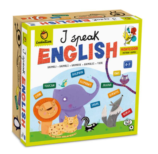 I Speak English Montessori – primeras palabras en inglés con animales · 4-7 años · uso individual o acompañado · Ludattica