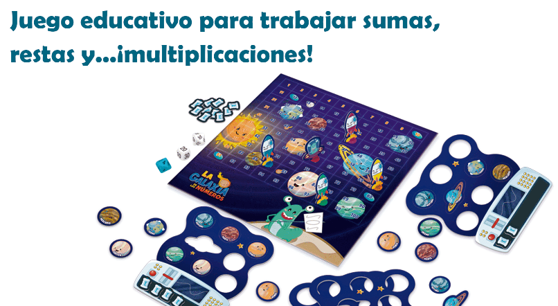 La Galaxia de los Números – Atomo Games - Juego con sumas, restas y multiplicaciones - 5+ años · 2-4 jugadores