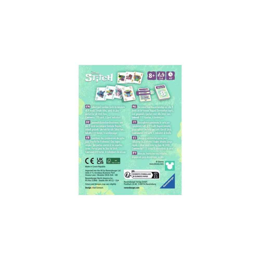 LEVEL 8 DISNEY STITCH - Juego de cartas - Ravensburger - A partir de 8 años - 2 a 6 jugadores