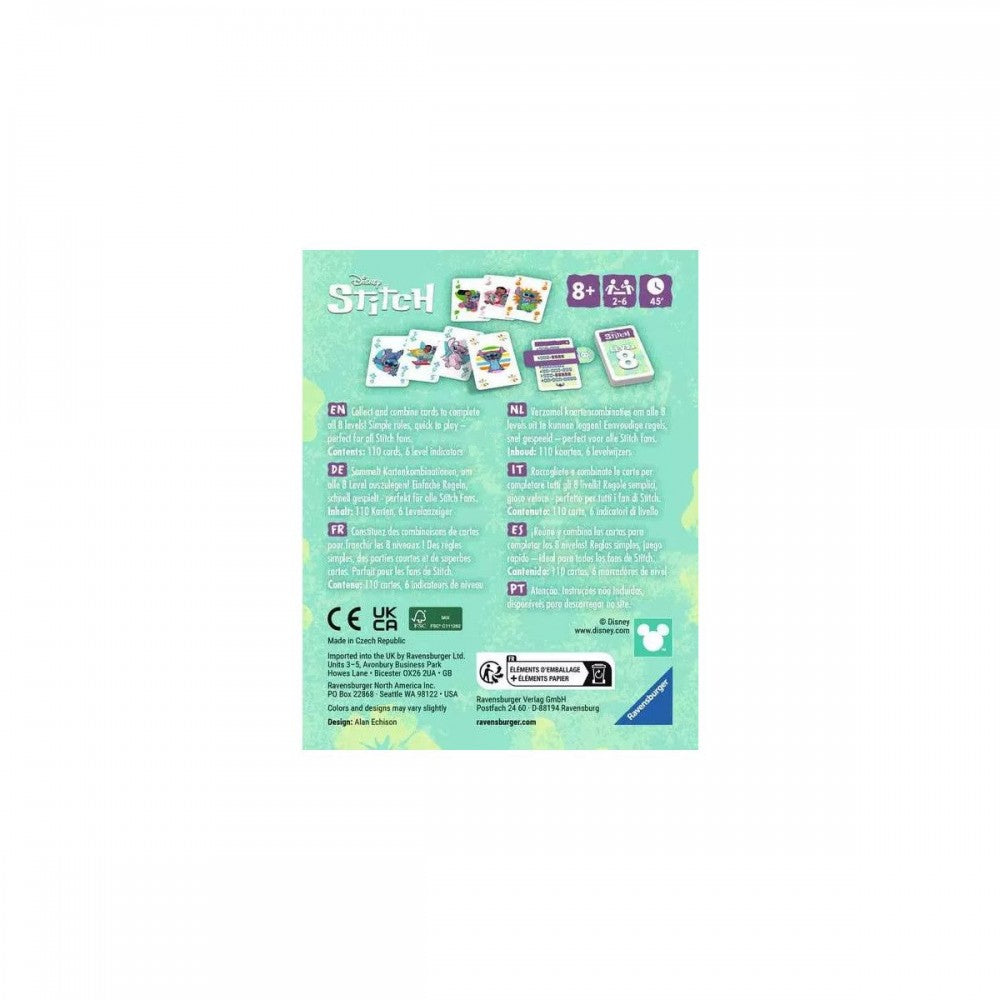 LEVEL 8 DISNEY STITCH - Juego de cartas - Ravensburger - A partir de 8 años - 2 a 6 jugadores