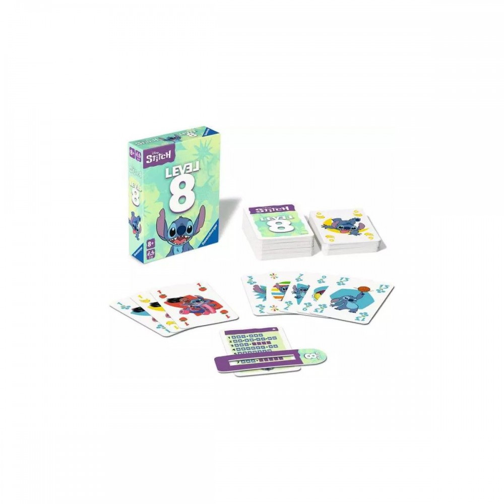 LEVEL 8 DISNEY STITCH - Juego de cartas - Ravensburger - A partir de 8 años - 2 a 6 jugadores