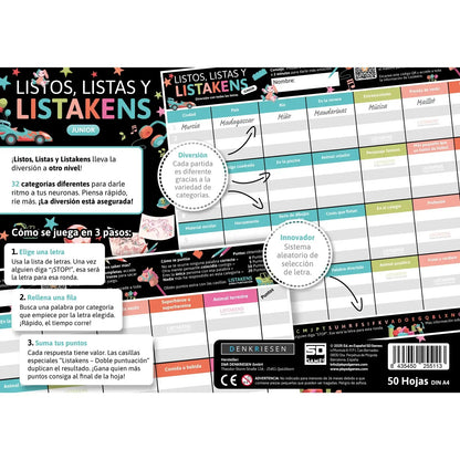 Listos, Listas y Listakens Junior  - Juego de palabras ideal para grupos - SD GAMES - 9+ años - 2 a 50 jugadores