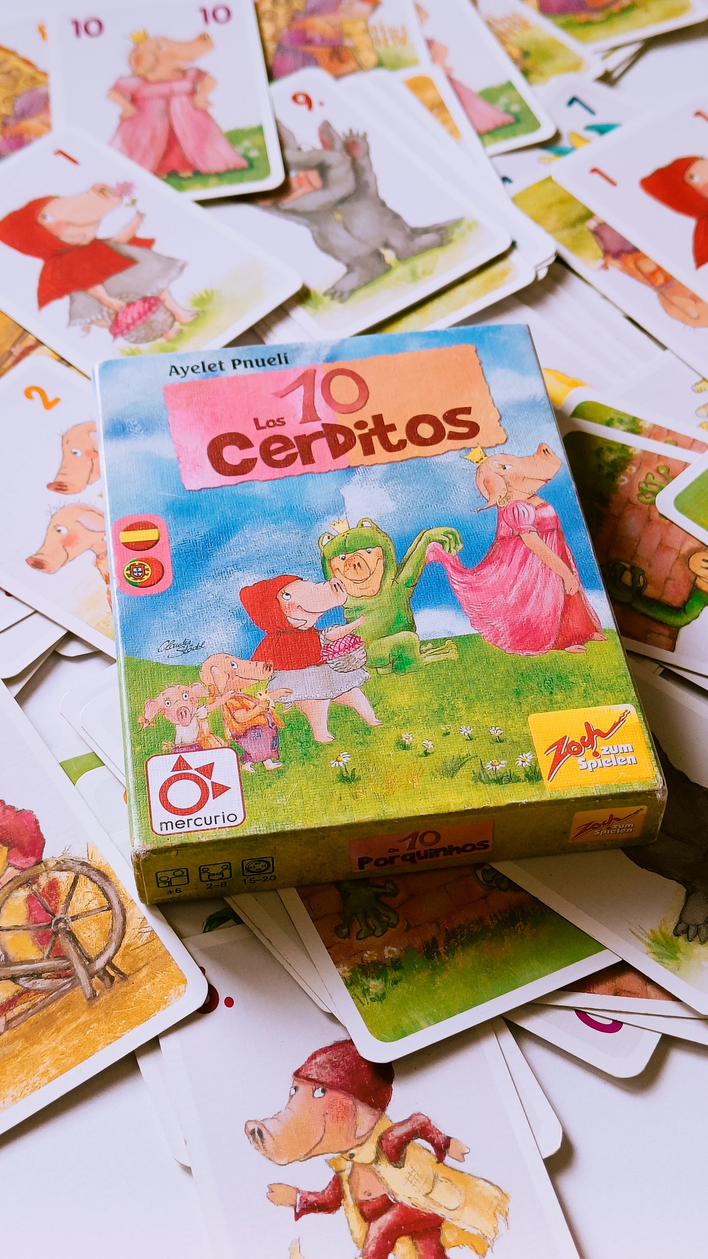 Los 10 Cerditos – Sumas hasta 10, decisiones rápidas y un montón que nadie quiere regalar  6+ años · 2-8 jugadores · 15-20 minutos · Mercurio