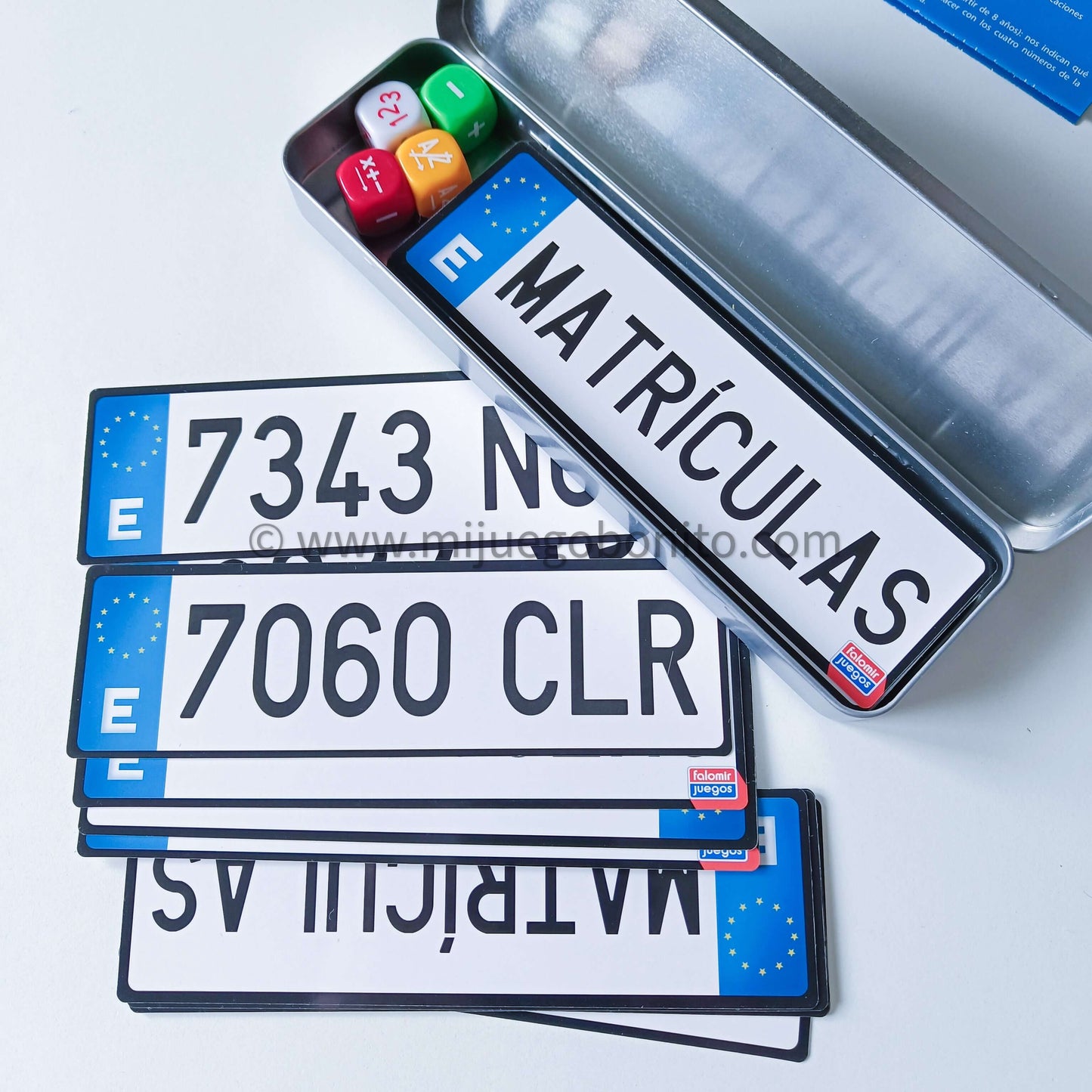 Matrículas, juego de cálculo mental y vocabulario, 15 minutos, desde 5 años