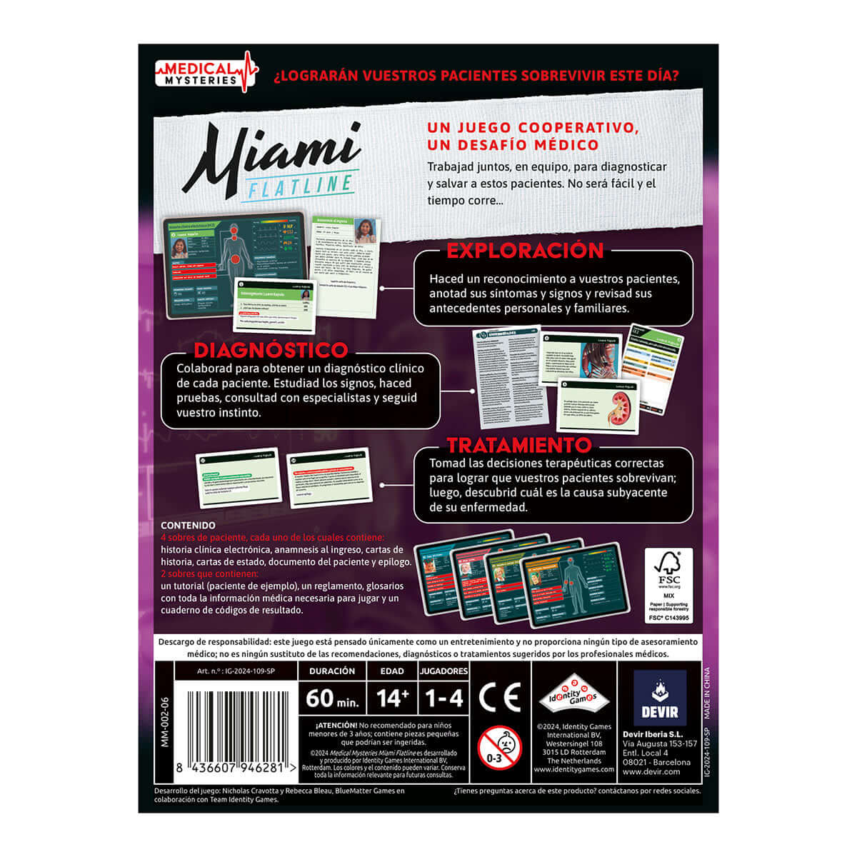 Medical Mysteries Miami - Juego de mesa - Devir - Desde 14 años - 1 a 4 jugadores
