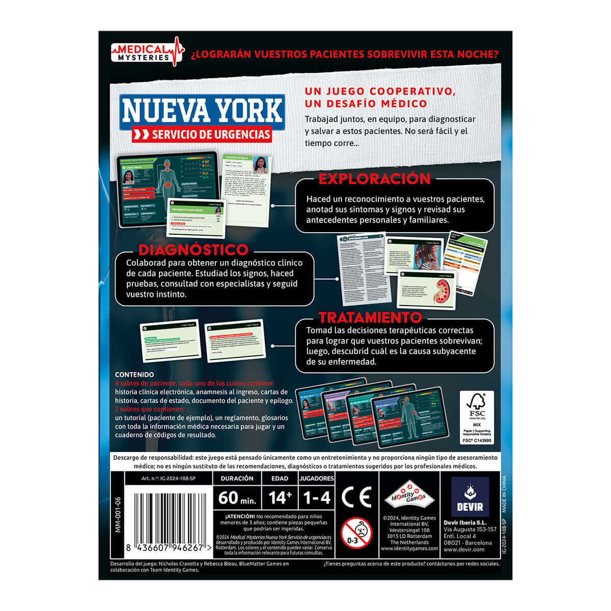 Medical Mysteries Nueva York - Juego de mesa - Devir - Desde 14 años - 1 a 4 jugadores