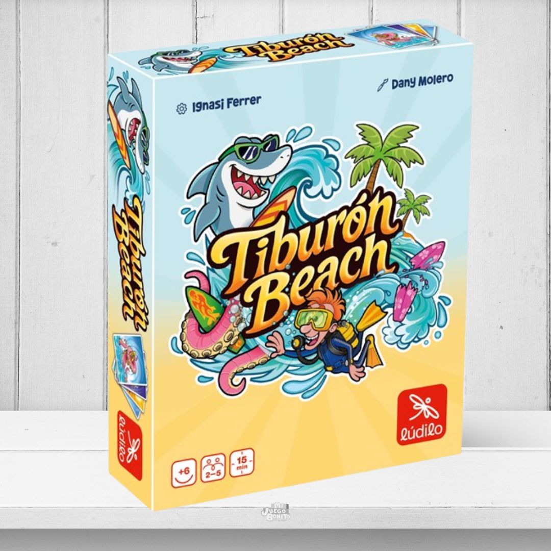 Tiburon Beach - Juego de cartas de tentar a la suerte - Lúdilo - 6+ años - 2 a 5 jugadores