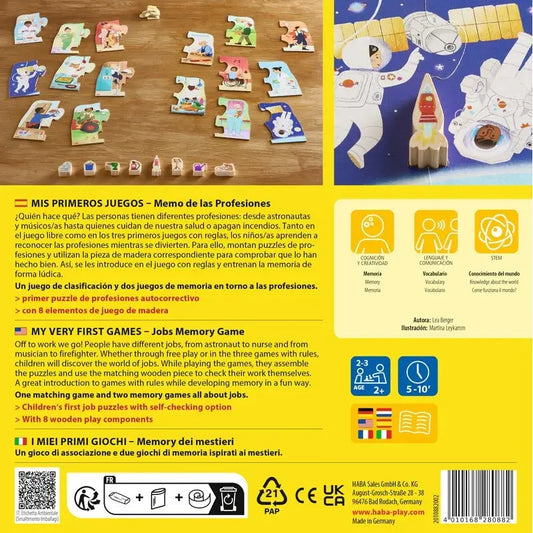 Mis primeros juegos Memo de las profesiones - Juego de mesa - Haba - Desde 2 años Board Games