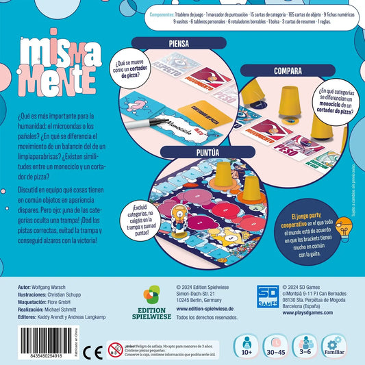 Mismamente - SD Games - Juego Cooperativo de Deducción y Risas - 3 a 6 Jugadores · 30-45 min · 10+ años