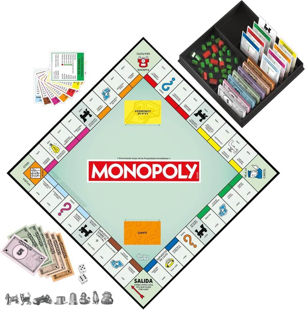 MONOPOLY CLASICO - Juego de mesa - Hasbro - Desde 8 años - 2 A 6 jugadores