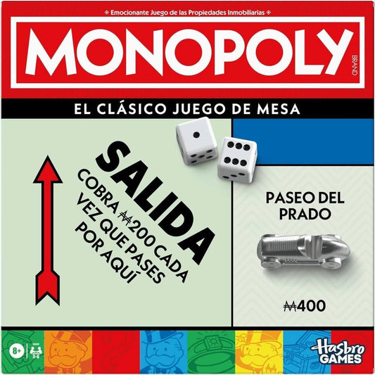 MONOPOLY CLASICO - Juego de mesa - Hasbro - Desde 8 años - 2 A 6  jugadores