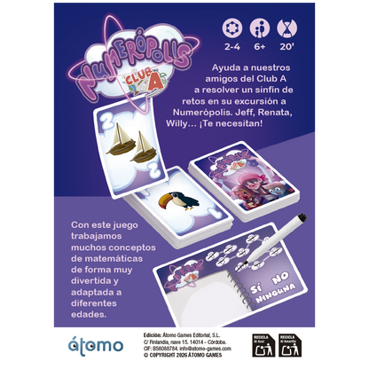 Numerópolis - Juego de mesa - Atomo - 2-4 jugadores - 6+ años - 20 min