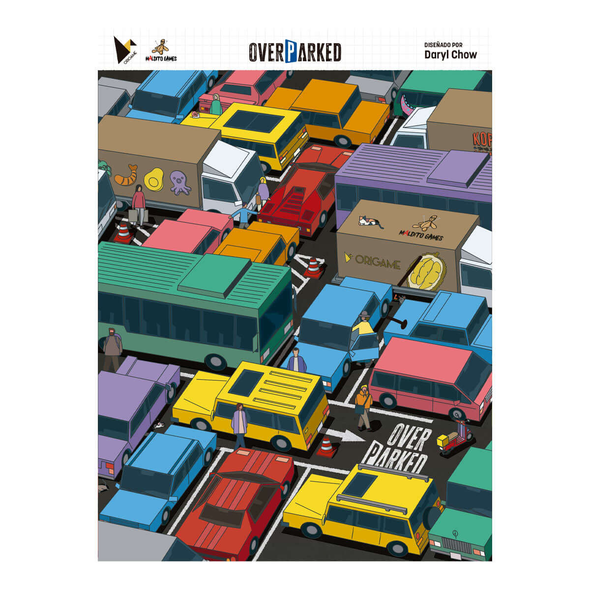 Overparked - Juego de mesa - MALDITO GAMES - Desde 10 años - 1 a 5 jugadores