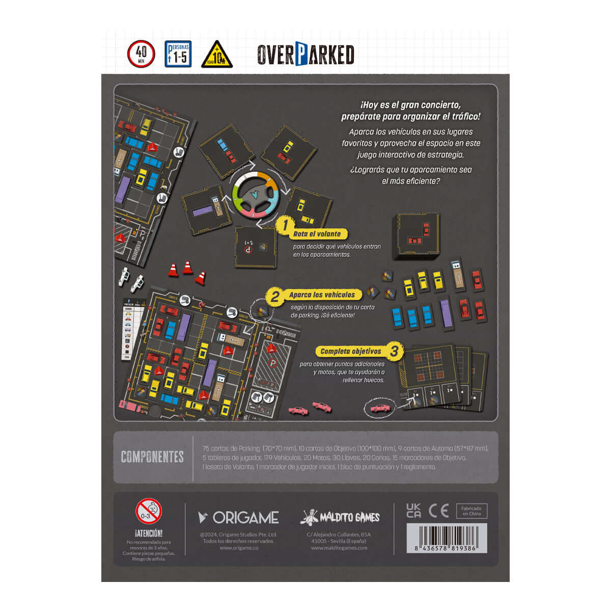 Overparked - Juego de mesa - MALDITO GAMES - Desde 10 años - 1 a 5 jugadores