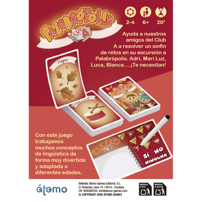 Palabrópolis - Juego de mesa - Atomo - 2-4 jugadores - 6+ años - 20 min
