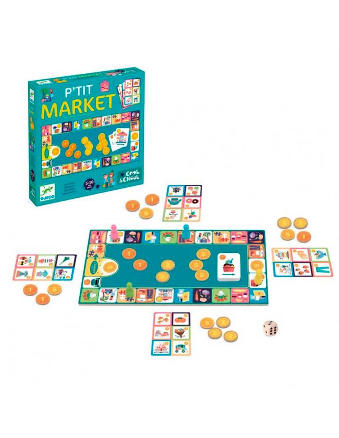 Petit Market – Juego de compras y cambio en el mercado (5+ años · 2-4 jugadores · 10-15 min) · Djeco