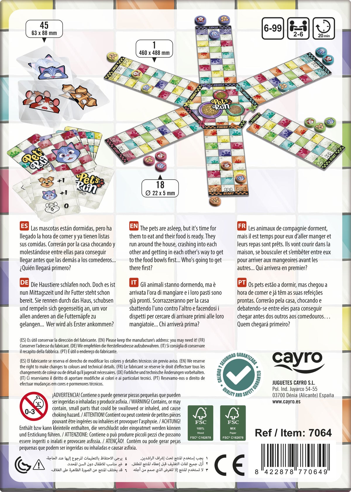 Pet’s Run - Juego de mesa - Cayro - 2-6 jugadores - 6+ años - 15-20 min