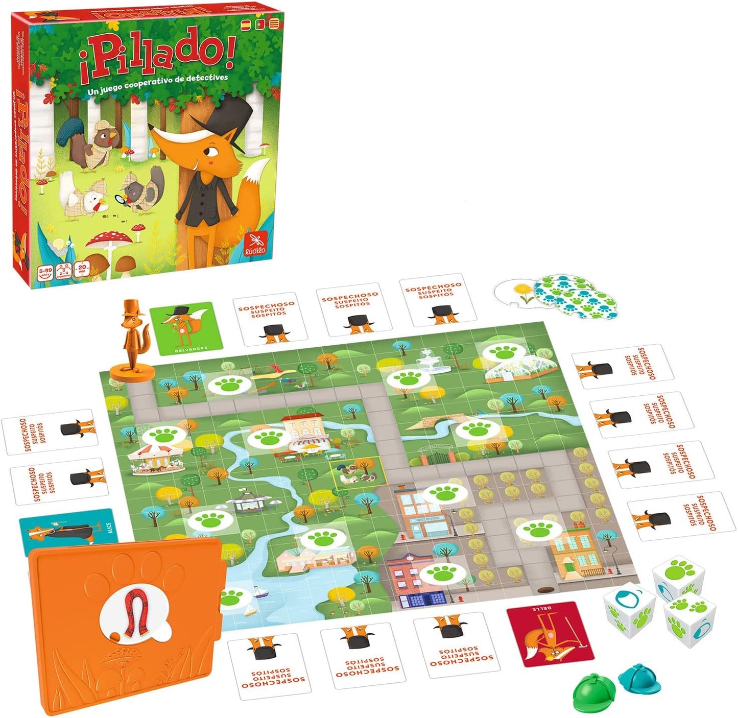¡Pillado! – Un primer juego de deducción para jugar en equipo · 5+ · 2-4 jugadores · 20 min · Ludilo