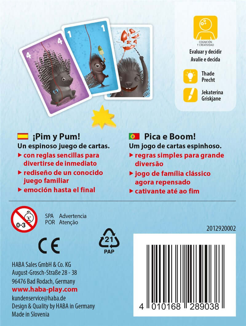 ¡Pim y Pum! - Juego de mesa - Haba - Desde 7 años - 2 a 4 jugadores