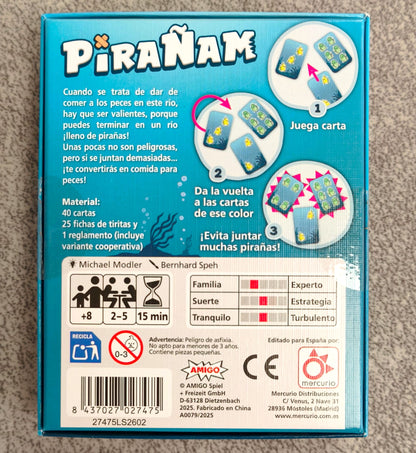 Pirañam - Juego de mesa - Mercurio - 2-5 jugadores - 8+ años - 15 min