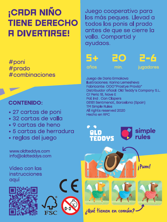 Pony Run - Old Teddys - Desde 6 años - De 2 a 6 jugadores