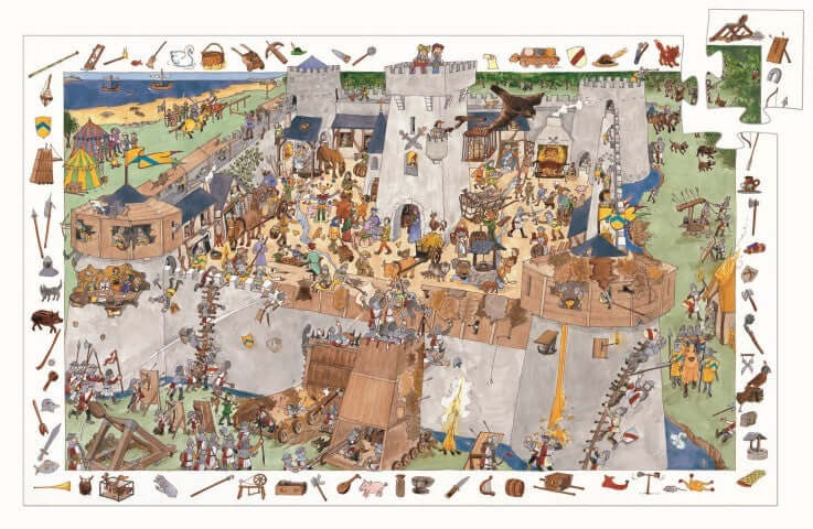 Puzzle Observación Castillo y poster - Djeco +5 años Jigsaw Puzzles