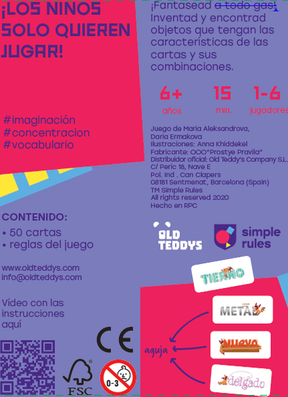 Quick Eye - Old Teddys - Juego de Cartas, Vocabulario y Riesgo - 1 a 6 Jugadores · 15 min · 6+ años