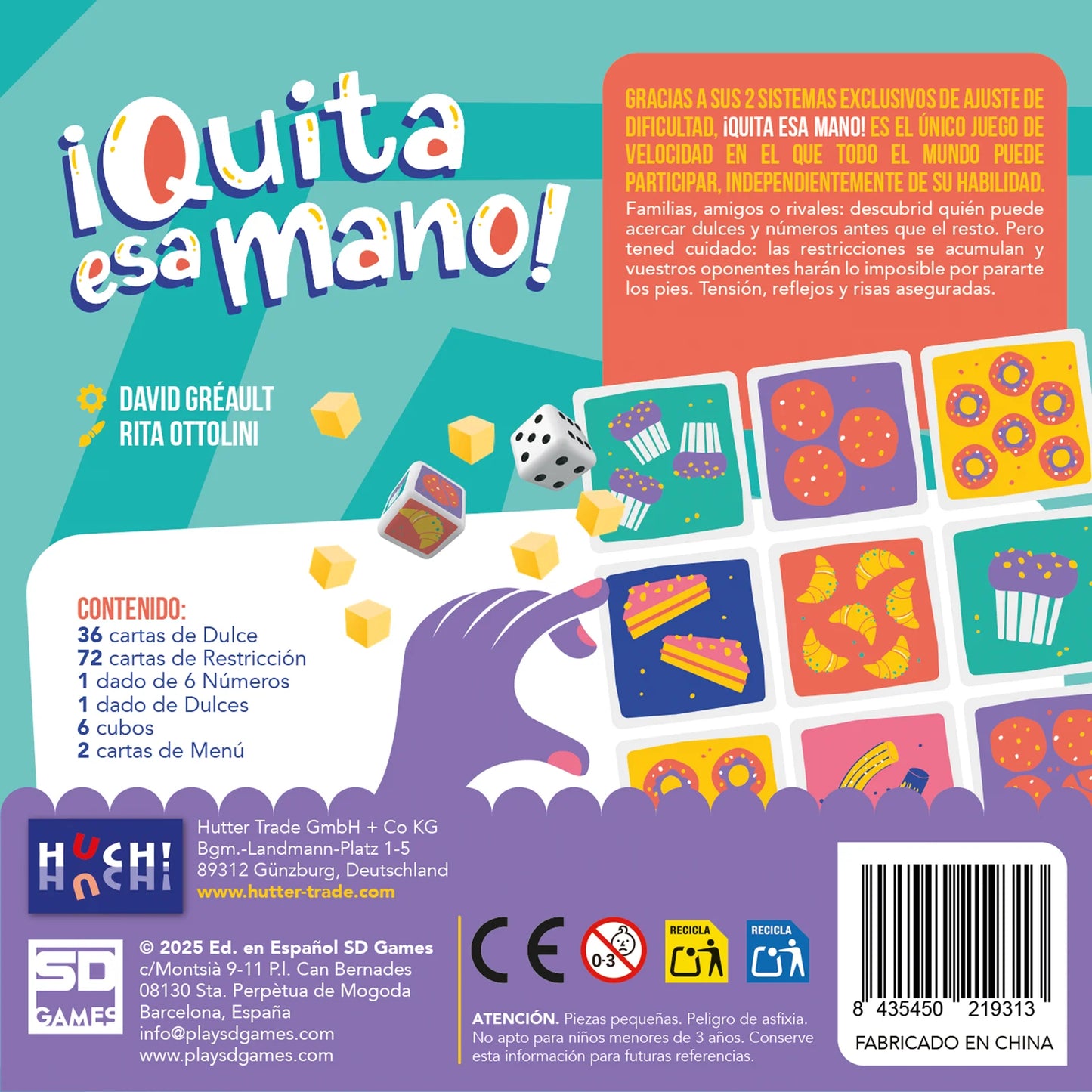 ¡Quita esa mano! - Juego de mesa - SD GAMES - 2-6 jugadores - 8+ años - 15 min
