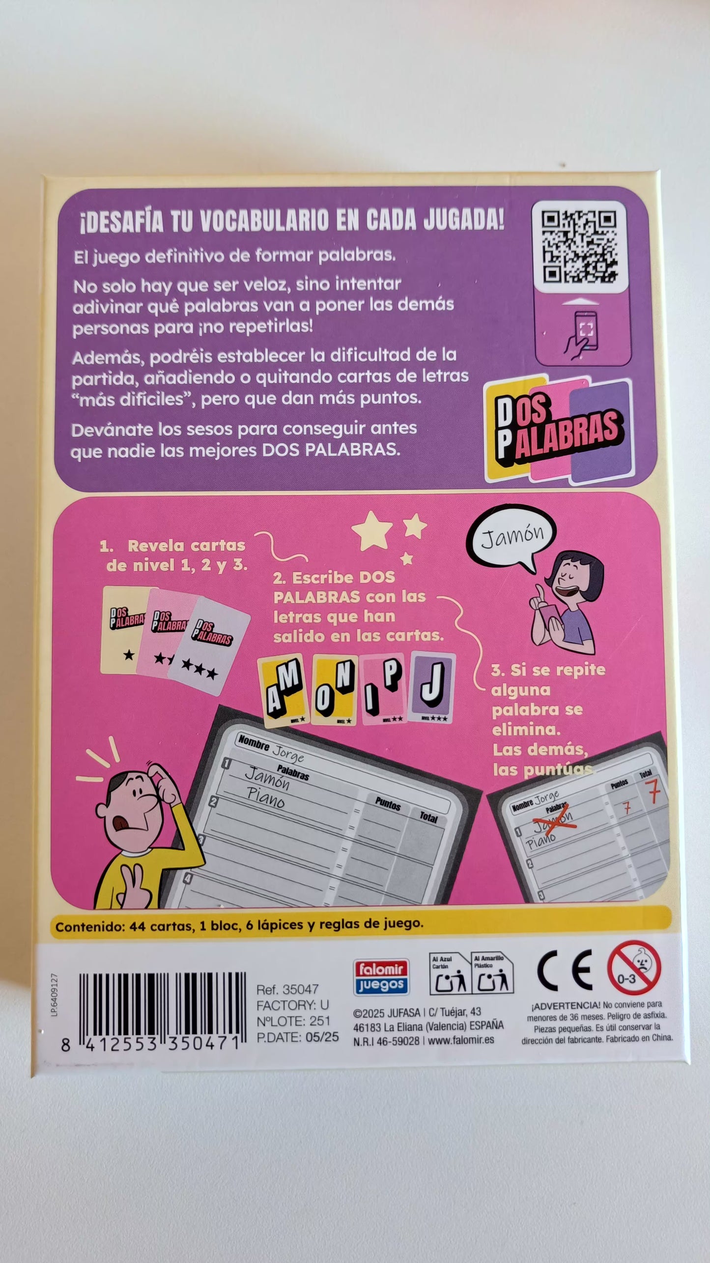 DOS PALABRAS - Falomir - Juego de Cartas, Palabras y risasn - 2 a 6 Jugadores · 15 min · 9+ años