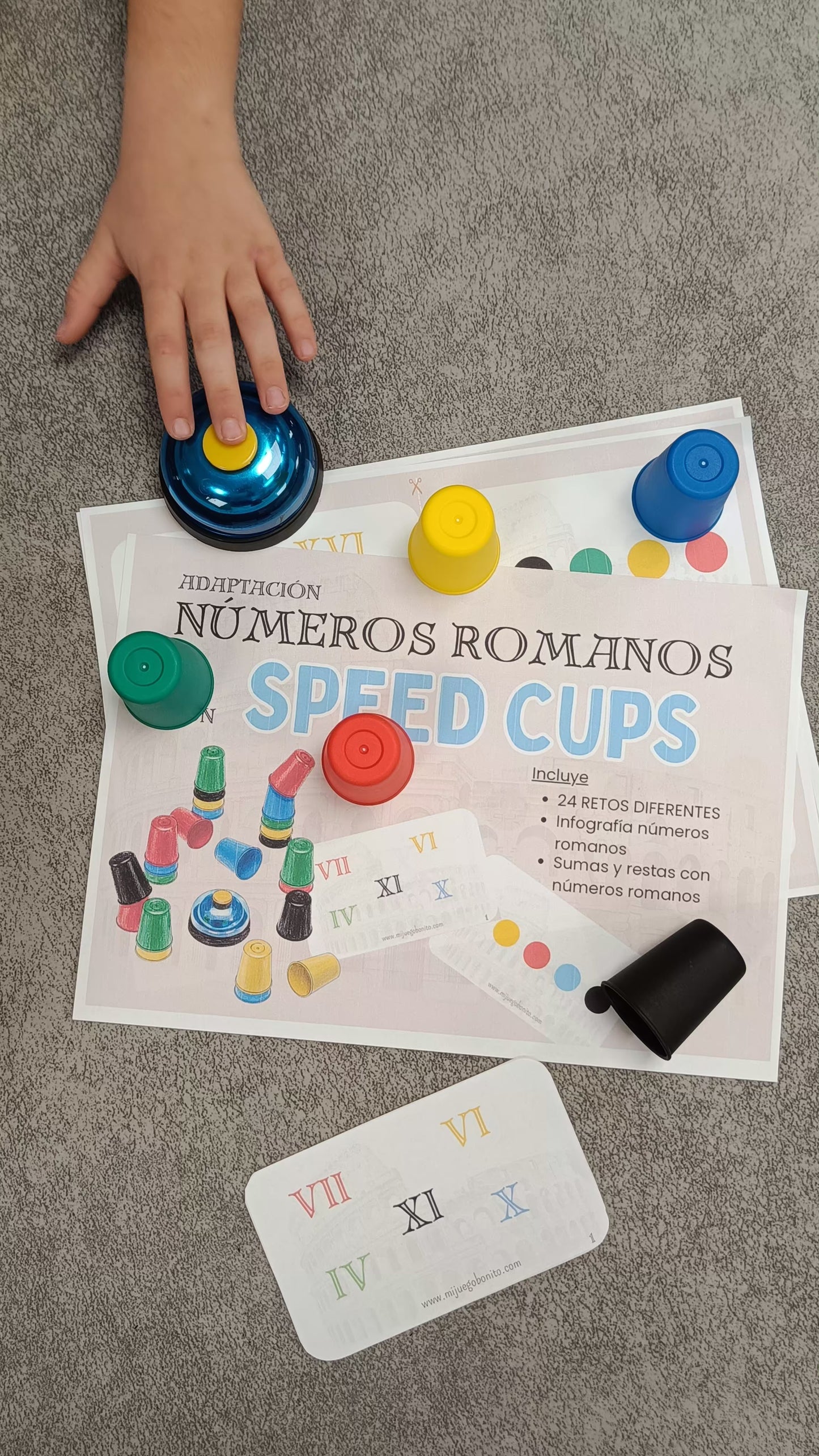 Adaptación para practicar los números romanos con Speed Cups | Mi Juego Bonito