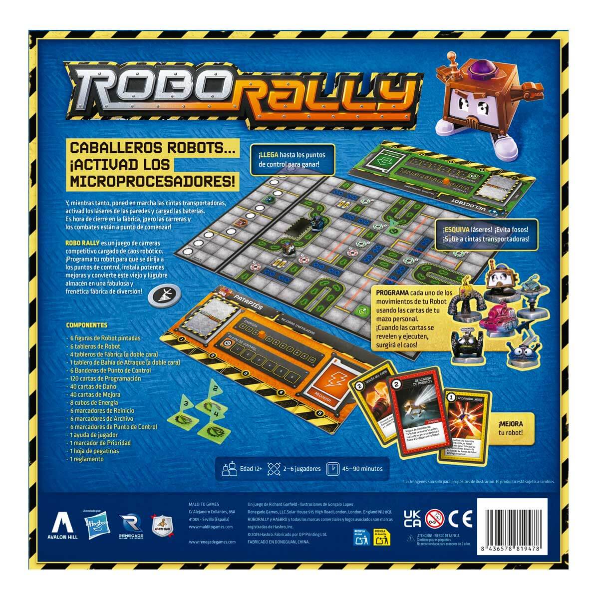Robo Rally - Juego de estrategía y programación de robots - Maldito Games - 12+ años - 2 a 6 jugadores