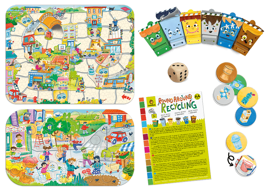 Round Around Recycling - Juego de mesa - Ludattica - Desde 3 años