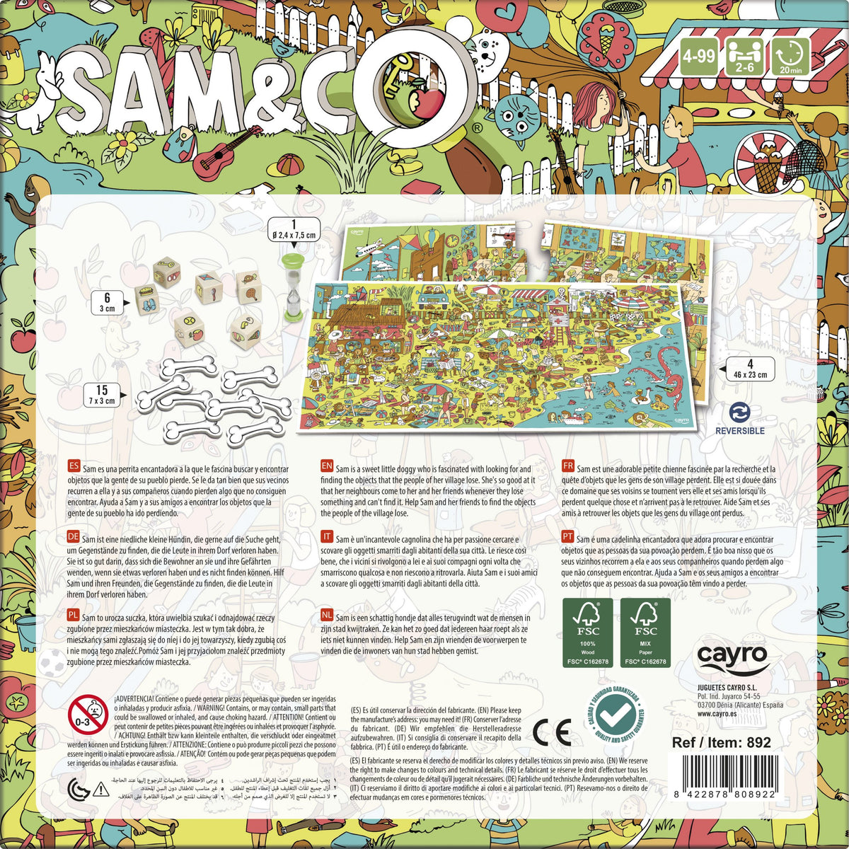 Sam & Co - Juego de mesa - Cayro - 2-6 jugadores - 4+ años - 15 min