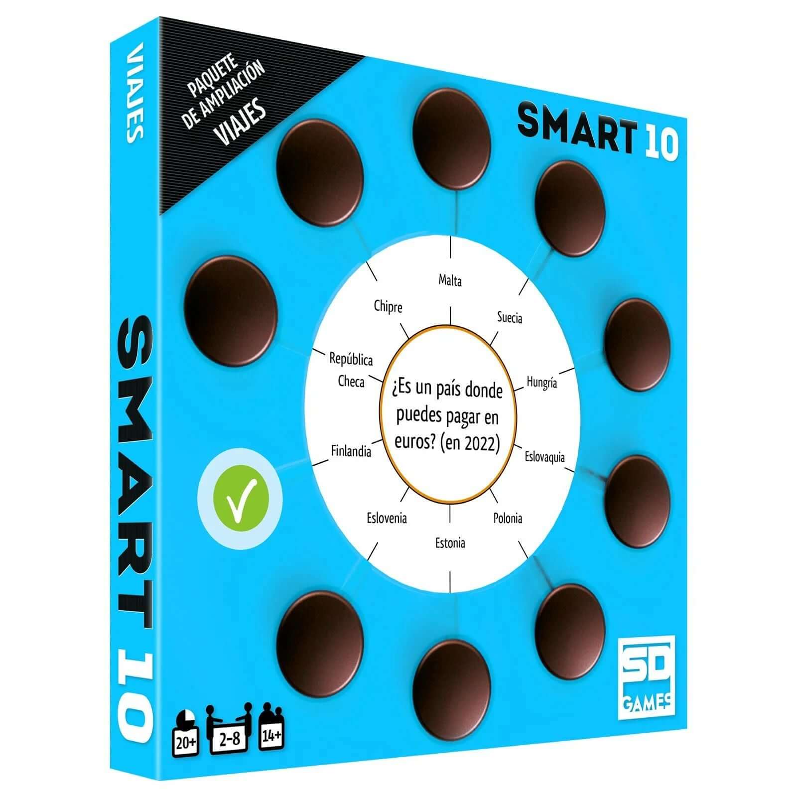 Smart 10 Viajes Ampliación - Juego de mesa - SD GAMES - Desde 9 o más años Board Games