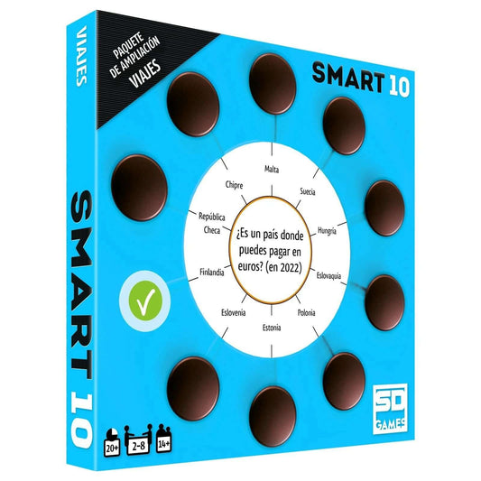 Smart 10 Viajes Ampliación - Juego de mesa - SD GAMES - Desde 9 o más años Board Games
