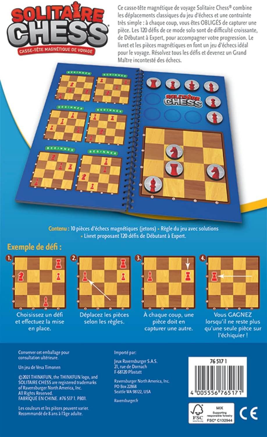 Solitaire Chess Puzzle - Juego de mesa - Thinkfun - Desde 8 años Board Games