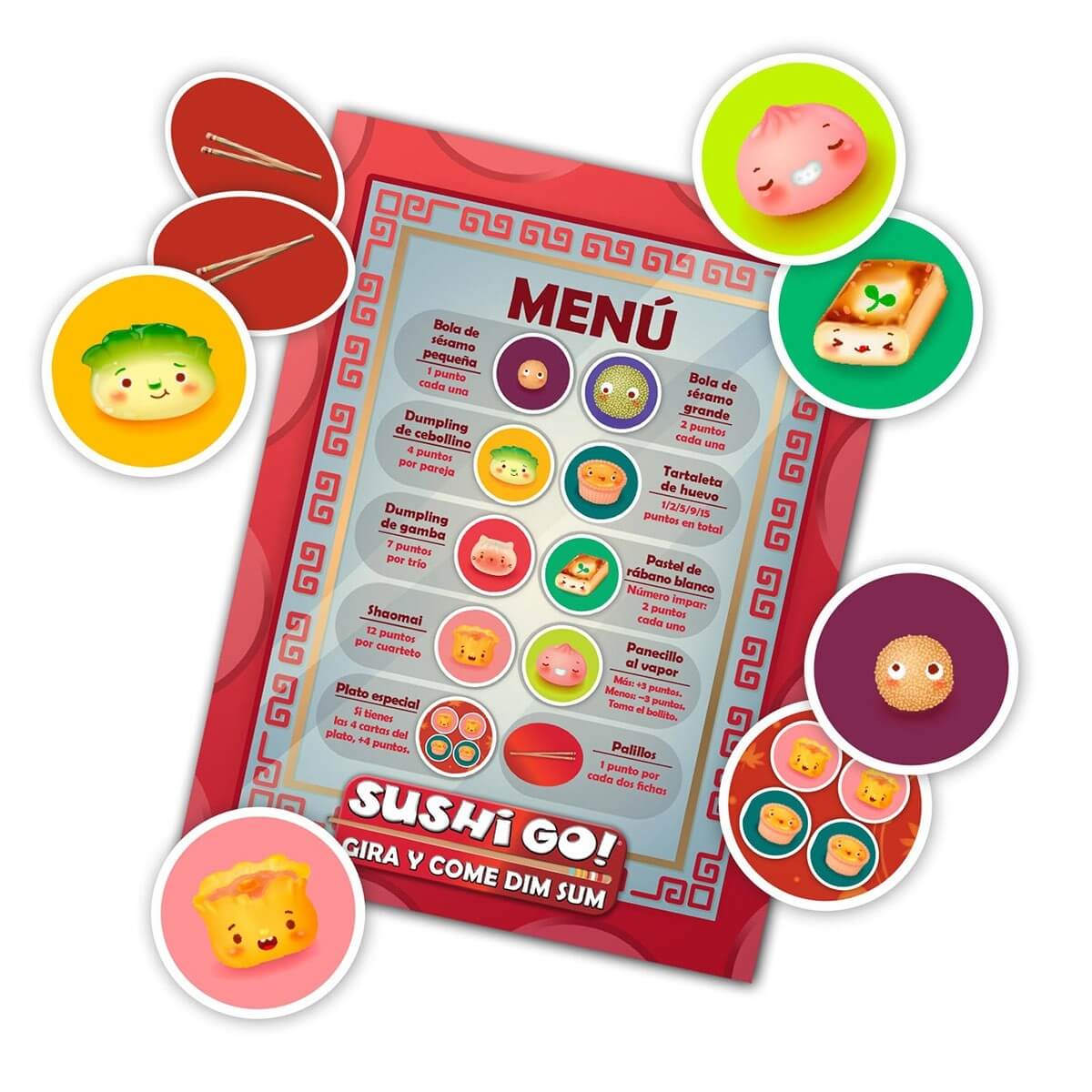 Sushi Go Gira y Come Dim Sum - Juego de mesa - Devir - Desde 8 años Board Games